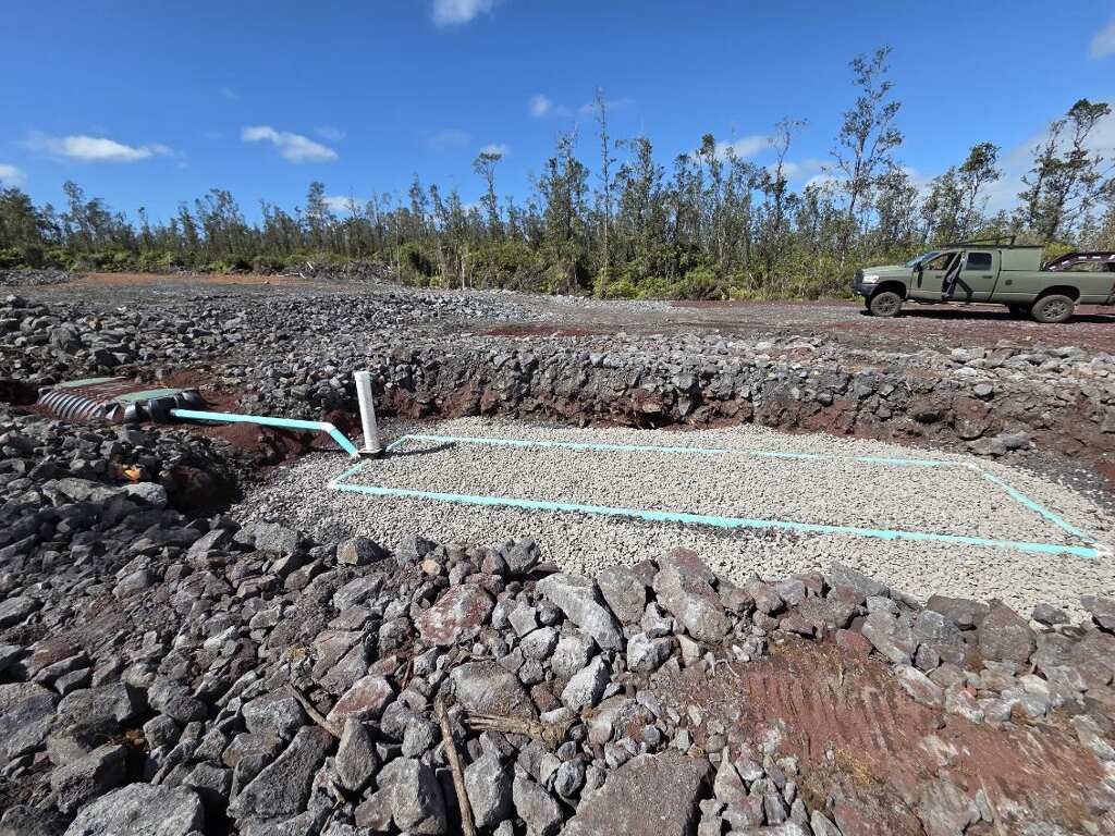 Gravel-covered drainfield