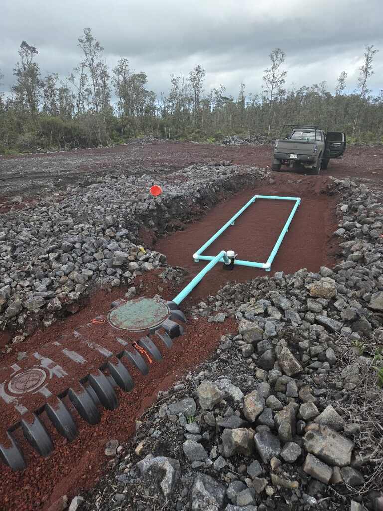 Septic tank and drainfield excavation